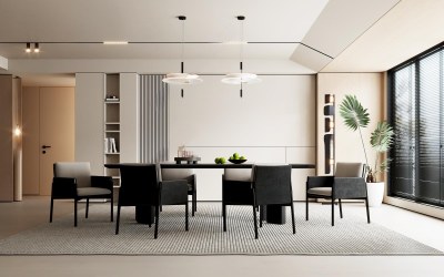 现代餐厅3D模型下载